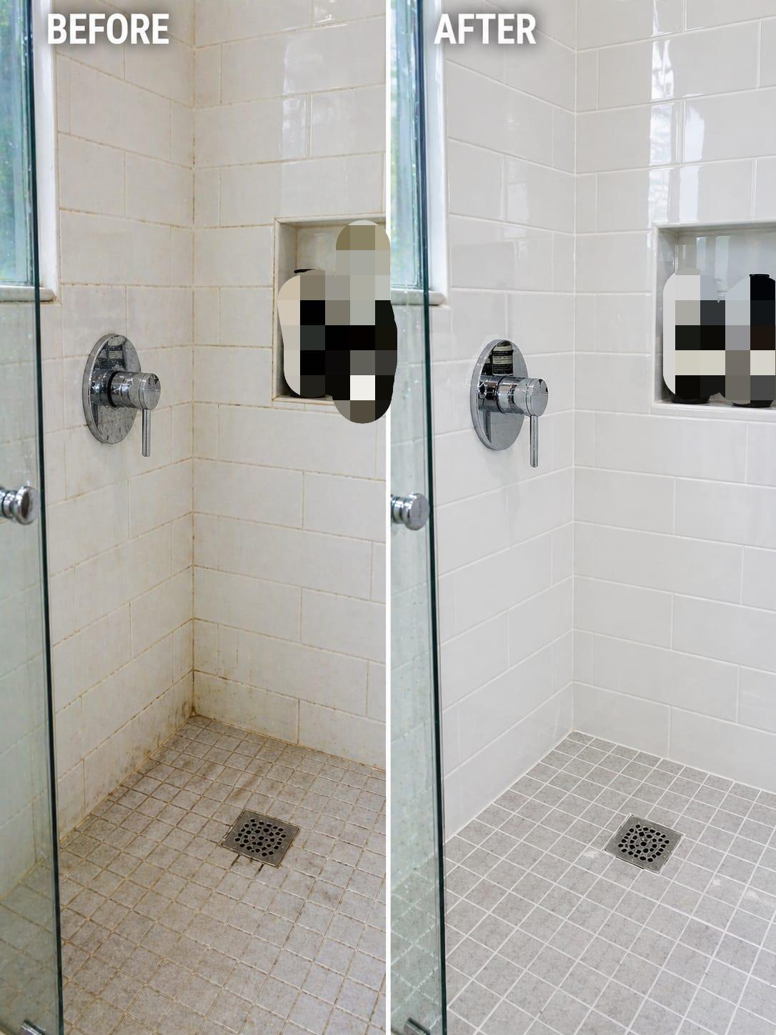 Bathroom deep clean before and after